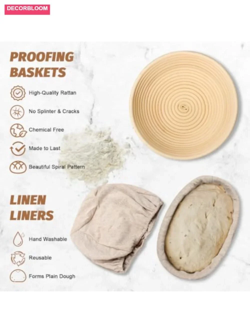 Sourdough Proofing Basket Gift Set, 9